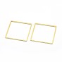 Brass Linking Rings, Lead Free & Cadmium Free & Nickel Free, Square, Real 18K Gold Plated