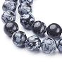 Naturelles Obsidienne perles brins, ronde