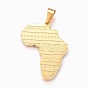 304 Stainless Steel Pendants, Africa Map