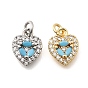 День святого валентина латунь микропаве подвески из фианита, сердце прелести