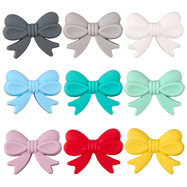 36 шт. 9 цветные пищевые силиконовые бусины с бантом, фокусные бусы