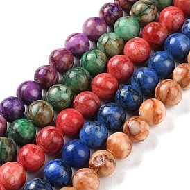 Natural Turquoise Dyed Beads Strands, Round