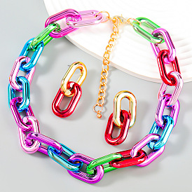 Красочное женское ожерелье из смолы - легкие украшения из металла ccb в богемном стиле с элементами хип-хопа