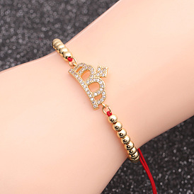 Sparkling Crown and Evil Eye Women's Chain Bracelet with Micro Pave Zirconia Stones