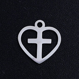 201 полые чаши из нержавеющей стали, подвески в виде крестов в форме сердца, сердце с крестом