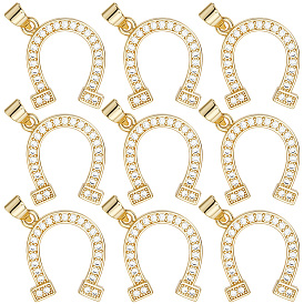 12подвески из кубического циркония с покрытием из латуни с микропаве, с целью перехода в кольце, долговечный, без свинца и без кадмия, подковы прелести