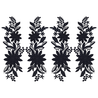 Полиэстер вышивка швейные украшения, аксессуары для костюмов своими руками, цветок