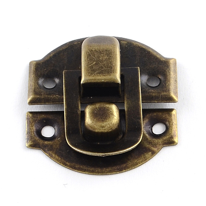Wooden Box Lock Catch Clasps, 29x27x6mm, Hole: 2.5mm