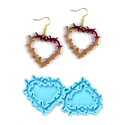 DIY Pendant Silicone Molds, for Earring Makings, Resin Casting Molds, For UV Resin, Epoxy Resin Jewelry Making, Heart