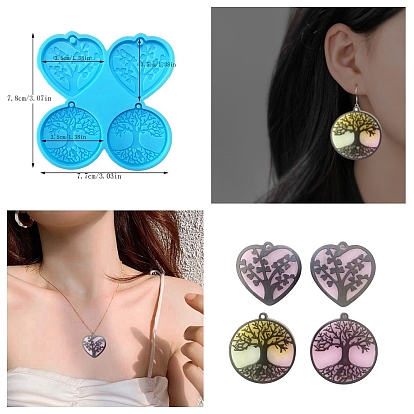Pendentifs bricolage moule en silicone de qualité alimentaire, moules de résine, pour la résine UV, fabrication artisanale de résine époxy