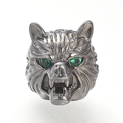 Латунные бусины, без кадмия и без свинца, с кубического циркония, волк