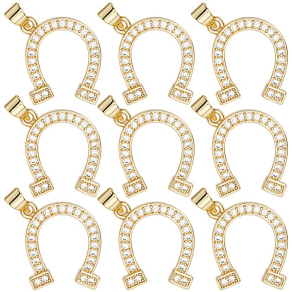 12подвески из кубического циркония с покрытием из латуни с микропаве, с целью перехода в кольце, долговечный, без свинца и без кадмия, подковы прелести