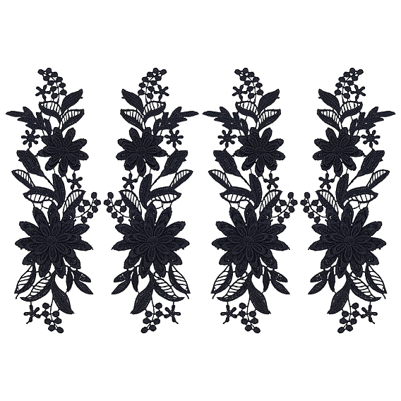 Полиэстер вышивка швейные украшения, аксессуары для костюмов своими руками, цветок