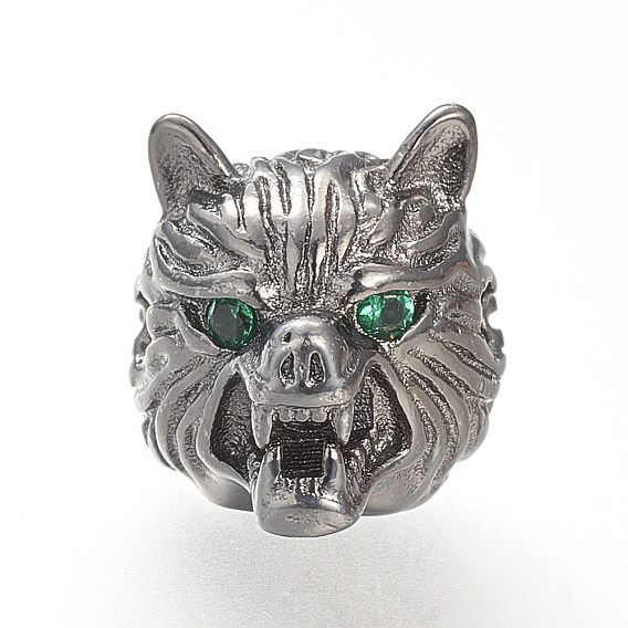 Латунные бусины, без кадмия и без свинца, с кубического циркония, волк