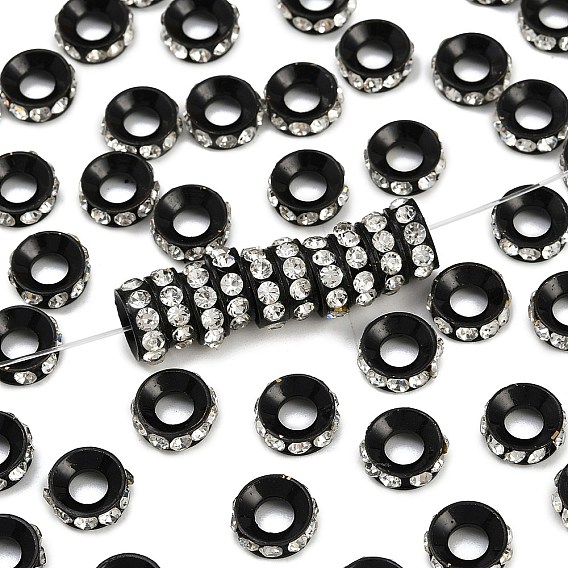 Сплав горный хрусталь европейские проставки шарик, бусины с большим отверстием, пончик