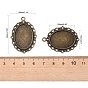 Zinc Alloy Oval Pendant Cabochon Settings, DIY Findings for Jewelry Making, Cadmium Free & Lead Free, Tray: 25x18mm, 39x29x2mm, Hole: 2mm