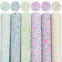 6 Stück 6 Farben PVC & Kunstlederstoffe, mit Glitzerpulver, DIY Bastelbedarf