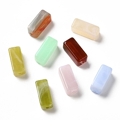 Transparent Acrylic Beads, Two Tone, Cuboid