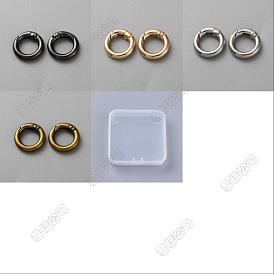 24Pcs 4 Colors Alloy Spring Gate Rings, Ring