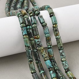 Бусы натуральная африканская бирюза (яшма), колонна и рондель