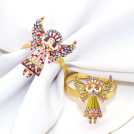 Angel Wings Napkin Ring Valentine's Day Napkin Buckle Creative Alloy Painted Napkin Ring Cloth Ring