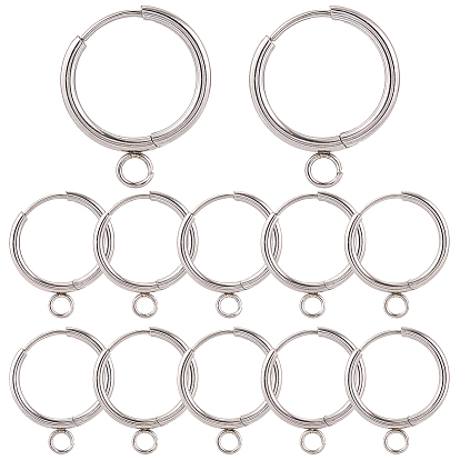 12 шт. 201 серьги-кольца из нержавеющей стали, с горизонтальной петлей и 316 стержнем из хирургической нержавеющей стали