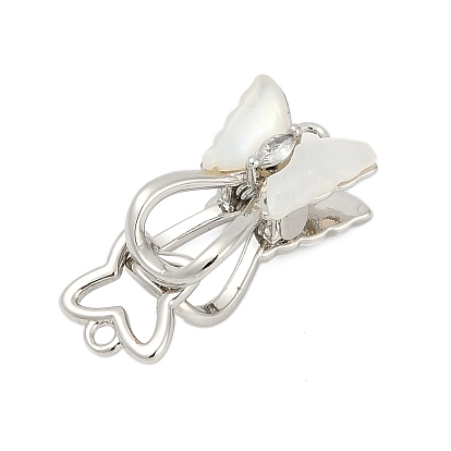 Латунные застежки из прозрачного кубического циркония с микропаве, без кадмия, без никеля и без свинца, с оболочкой, бабочка