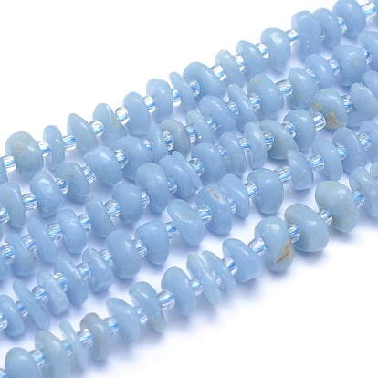 Natural Angelite Beads Strands, Anhydrite Beads, Nuggets