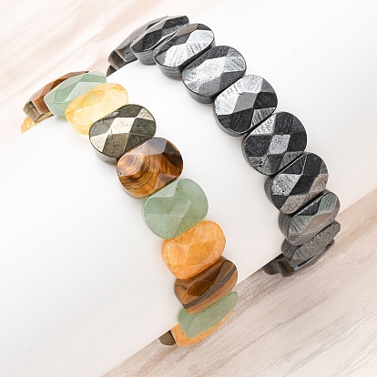 Браслеты из овальных бусин из натуральных камней для унисекс