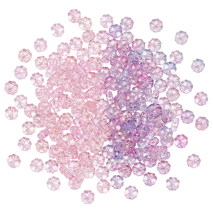 200 шт 2 цвета прозрачные стеклянные бусины, клевер