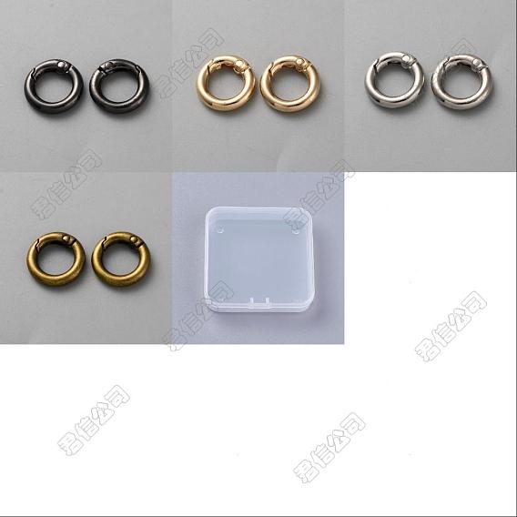 24Pcs 4 Colors Alloy Spring Gate Rings, Ring