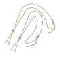 2Pcs 2 Colors Brass Slider Necklace Makings, with Curb Chain and Slider Beads