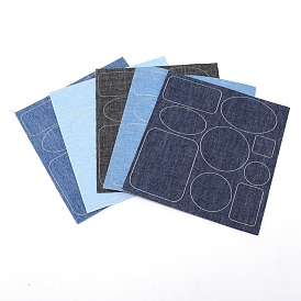 Denim Self-adhesive Patches, Round, Oval, Square & Rectangle Shaped