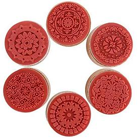 Gorgecraft Floral Pattern Wooden Rubber Stamp, for Scrapbooking
