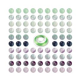 DIY Natural Fluorite Beads Jewelry Set Making, Bracelet & Necklace, with Strong Stretchy Beading Thread