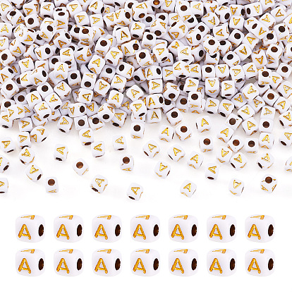 Непрозрачные акриловые бусины, с металлическим обрамлением, кубические