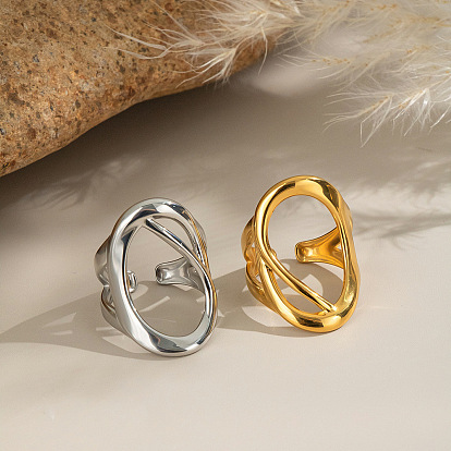 304 регулируемые манжеты из нержавеющей стали с открытыми кольцами для женщин, овальные