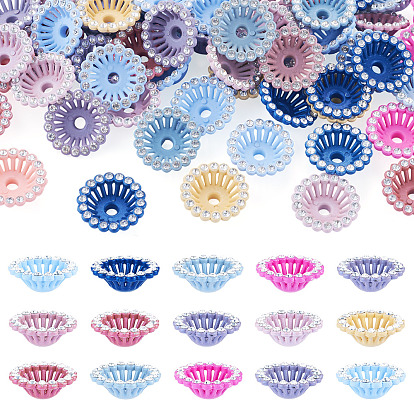 60шт. акриловых колпачков с бусинами из страз, цветок