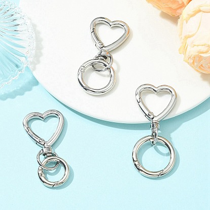 3шт. застежки-крючки с поворотным креплением в форме сердца из сплава, с пружинными кольцами ворот