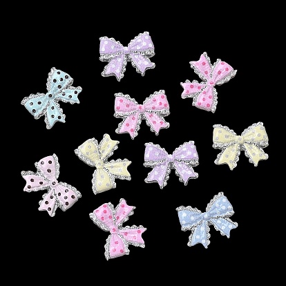 Непрозрачные кабошоны из смолы, бантом с горошек