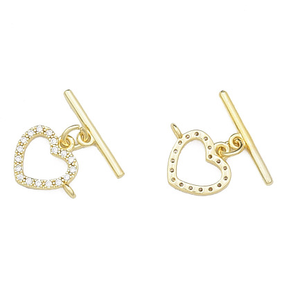 Fermoirs à bascule en laiton zircon cubique transparent, sans nickel, cœur