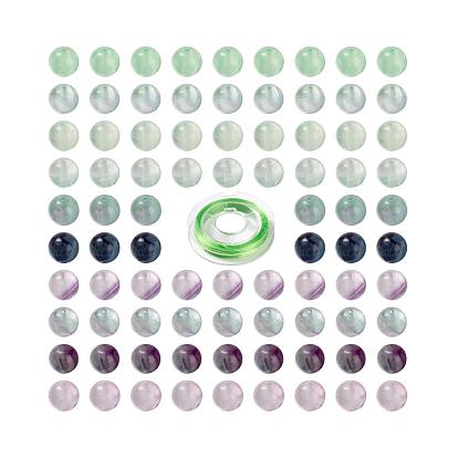 DIY Natural Fluorite Beads Jewelry Set Making, Bracelet & Necklace, with Strong Stretchy Beading Thread