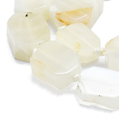 Natural White Moonstone Beads Strands, Rectangle