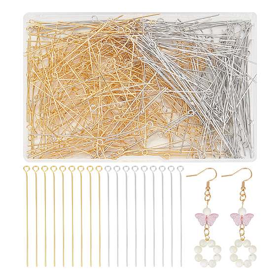 400 шт. 2 цвета 304 штифты из нержавеющей стали, для изготовления ювелирных изделий