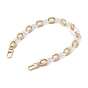 Transparent Acrylic and CCB Plastic Linking Chains Bag Handles, with Zinc Alloy Swivel Clasps