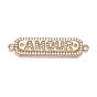 Brass Micro Clear Cubic Zirconia Links, Long-Lasting Plated, Rectangle with Word Amour