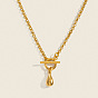 304 Colliers pendentifs en forme de larme en acier inoxydable pour femmes