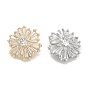 Стойка покрытие латунные микропаве прозрачные кубические циркониевые кнопки, долговечный, без свинца и без кадмия, цветок, 1-луночное