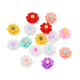 Opaque Resin Decoden Cabochons, 3D Flower