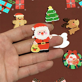 Cartoon Cute Santa Claus Brooch Christmas Holiday Gift Acrylic Badge Bag Accessories Small Pendant